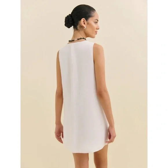 NWT Reformation Hamley Linen Mini Dress White 2 - Picture 5 of 16